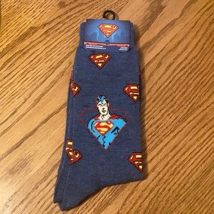 Superman blue crew socks size 6-12 men’s shoe